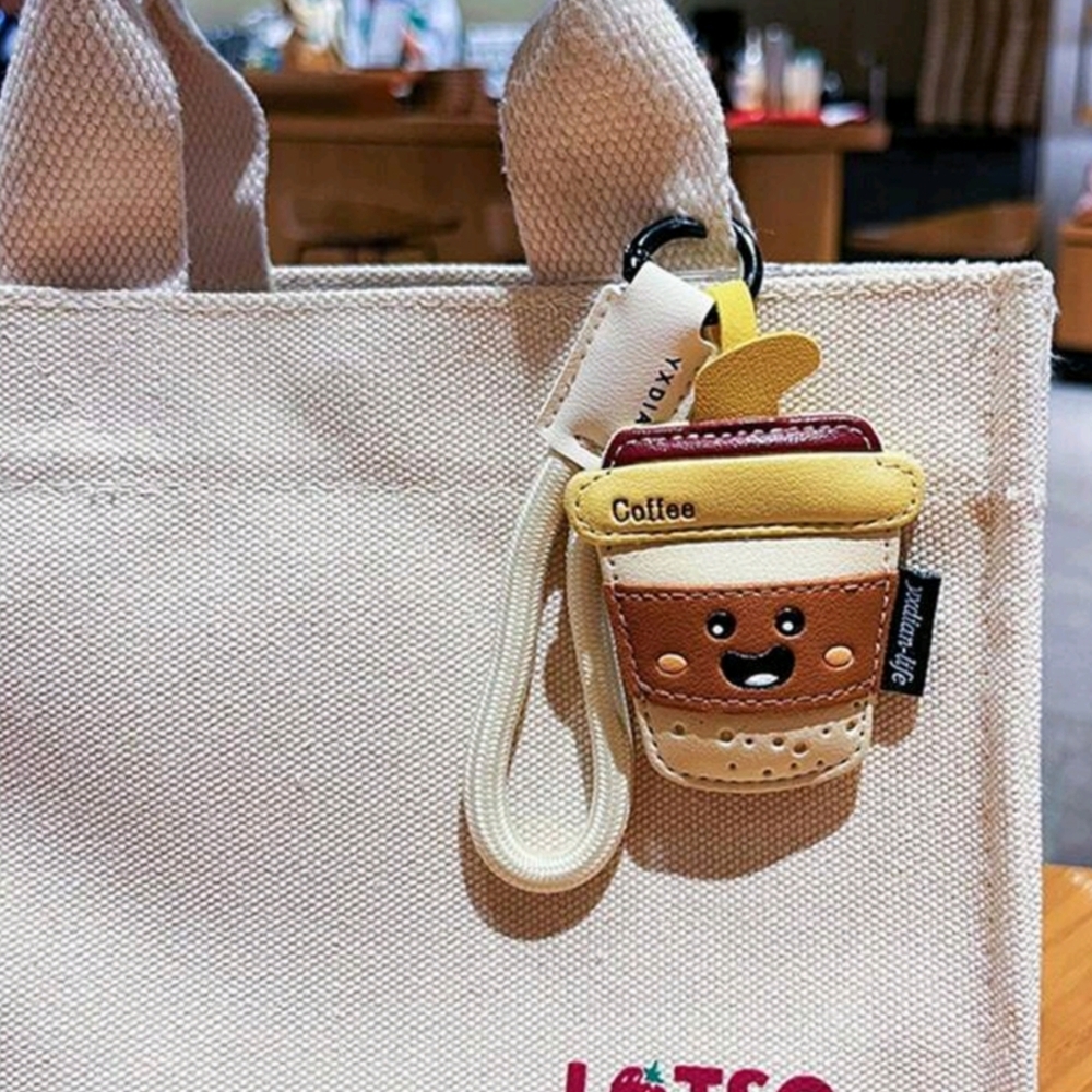 Cute Coffee Cup Keychain for Kids